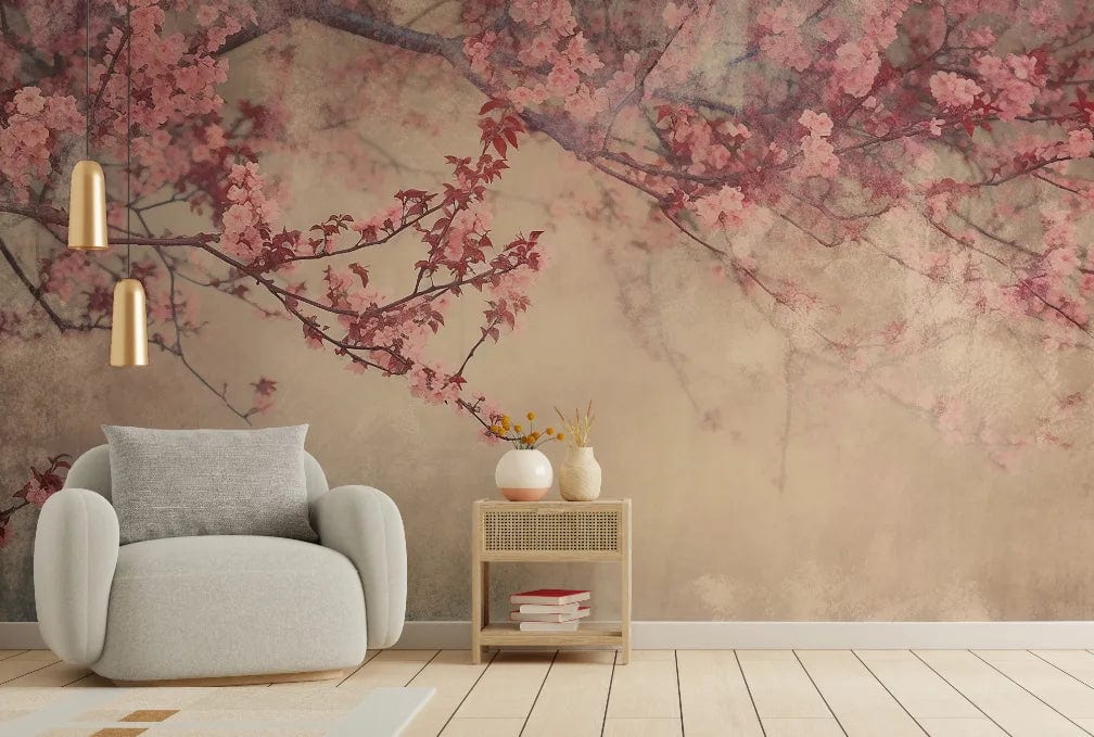 Artistic Vintage Flowers Watercolor Wallpaper Murals image 0