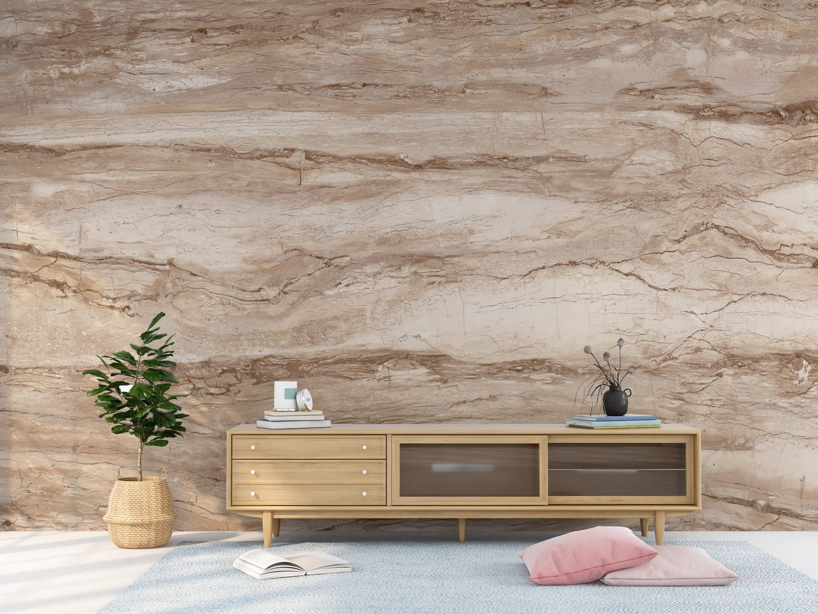 Modern marble pattern wall decor for bedroom or lounge space