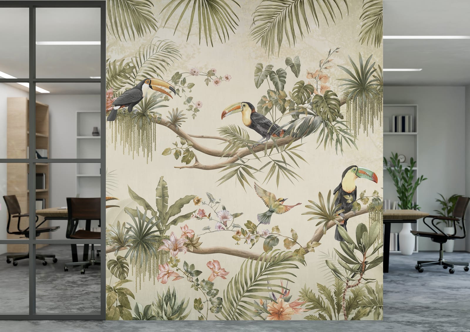 Tropical Jungle Theme Toucan Bird Removable Wallpaper