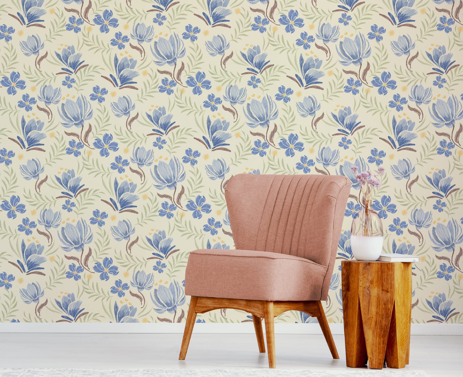 Vintage Cottagecore Floral Peel and Stick Wallpaper