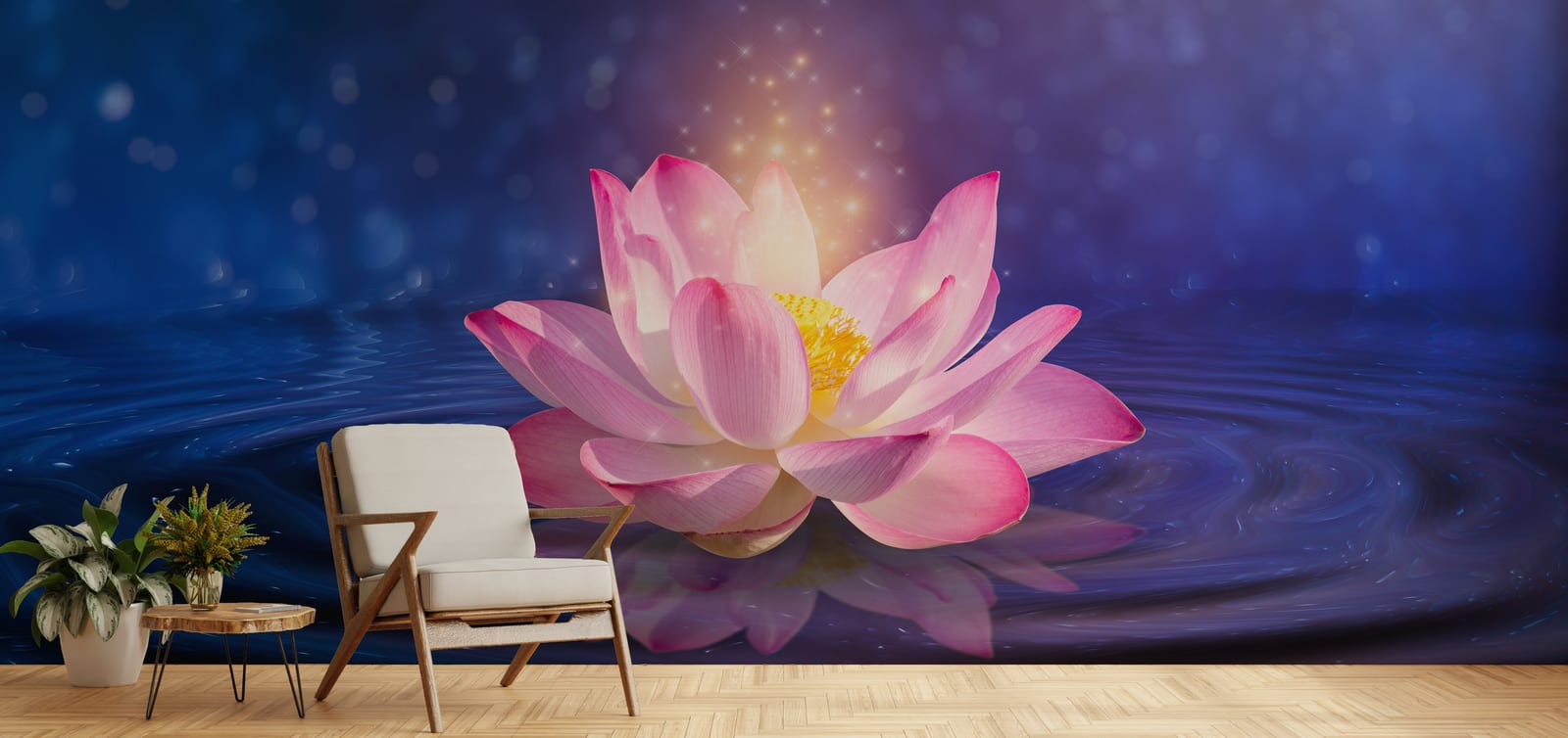 Floating Pink Lotus Aesthetic Zen Removable Wallpaper