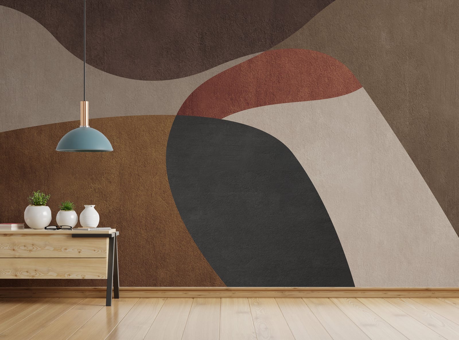 Abstract Beauty Terracotta Wallpaper For Living Room