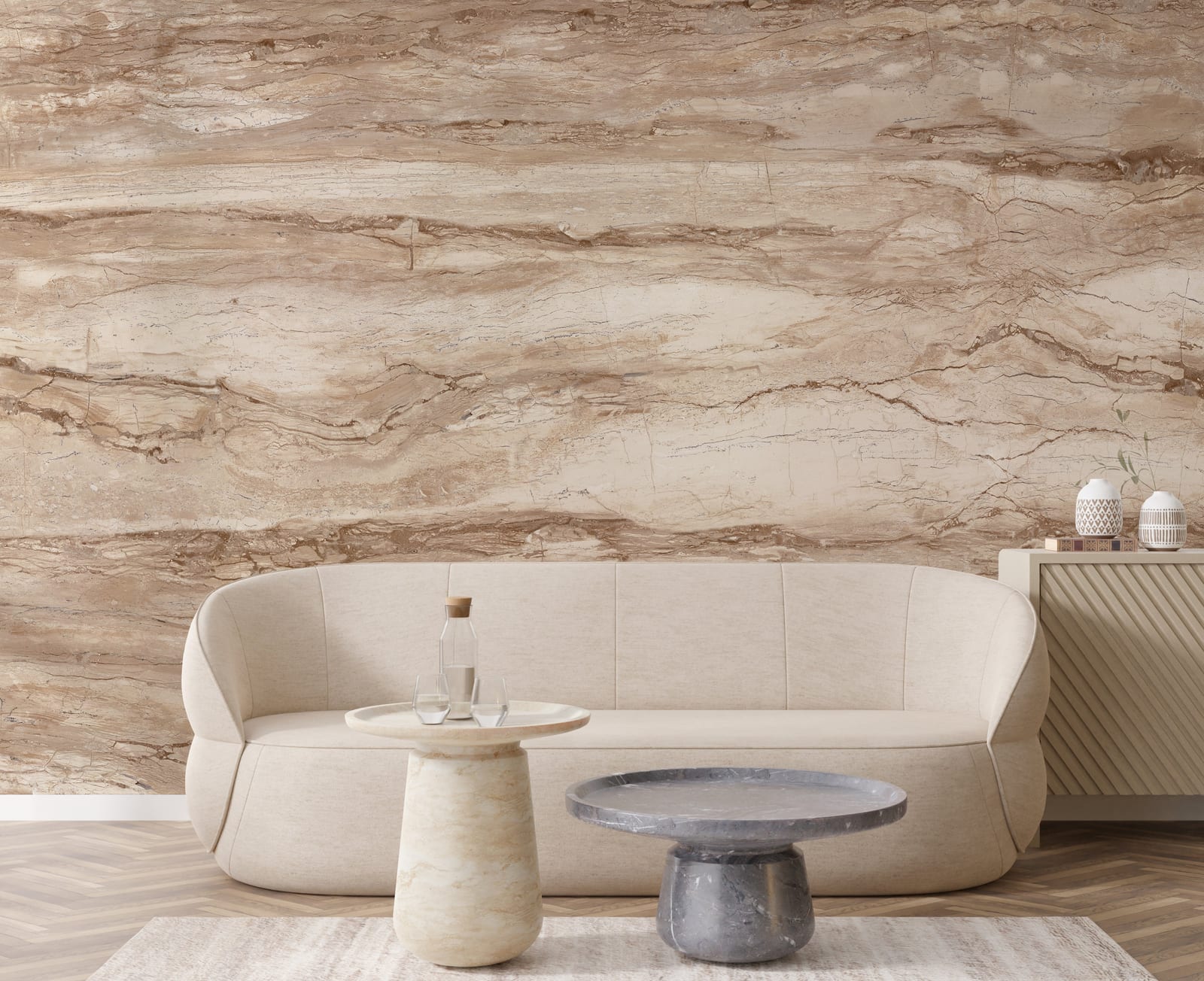 Luxury marble effect wall mural for living room accent wall decor