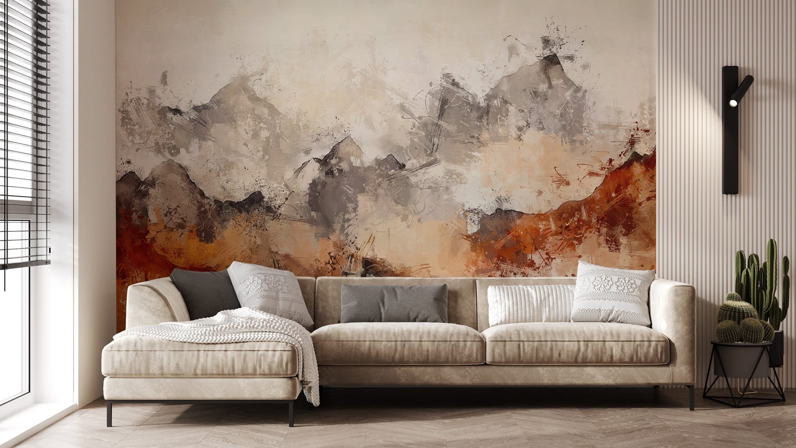 Earth-inspired peak design adding natural depth and contemporary elegance to a San Francisco living room interior.