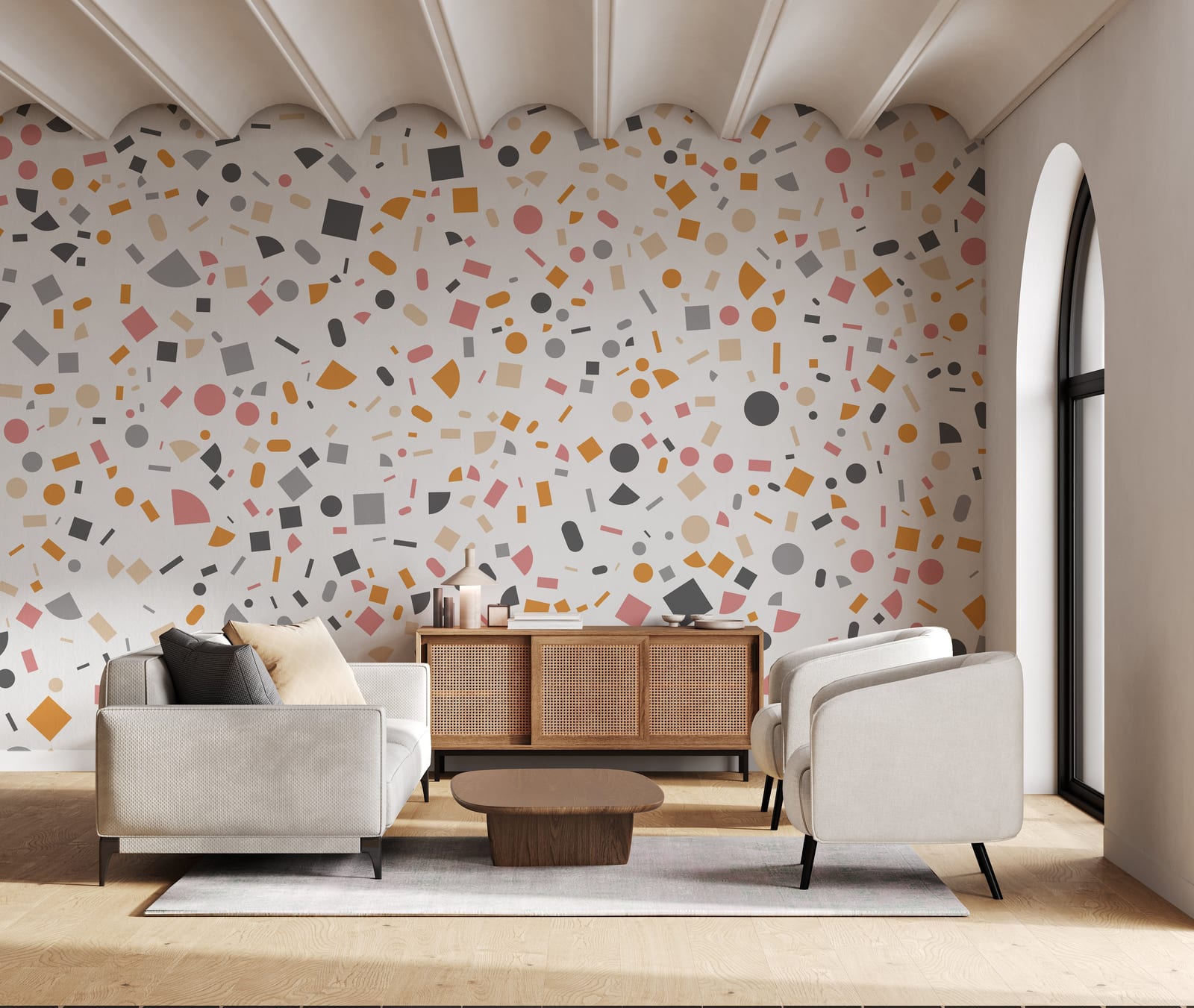 Trendy Terrazzo Soft Colors Peel and Stick Wallpaper